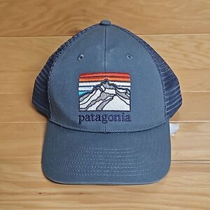 Patagonia Line Logo Ridge LOPRO Trucker Hat Plume Grey Low Crown Snapback